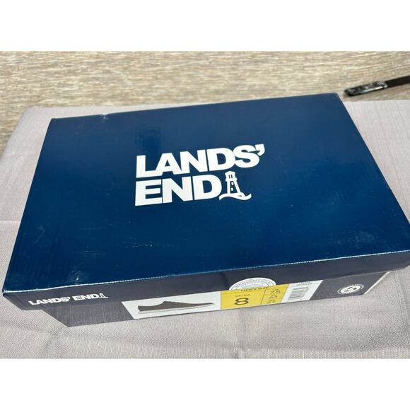 Lands End Sport Oxford Comfort Shoes Mens Size 8 Black White Item 1908426 NEW main image 4